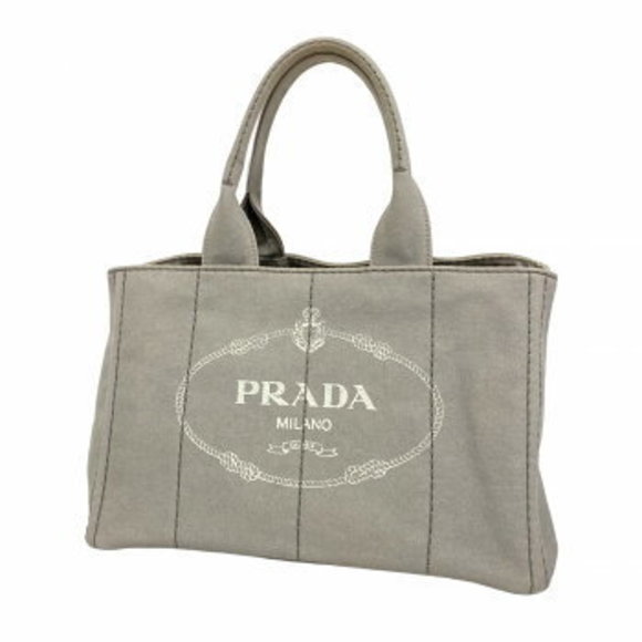 Prada Canapa Tote Bag Gray Denim - Picture 1 of 9